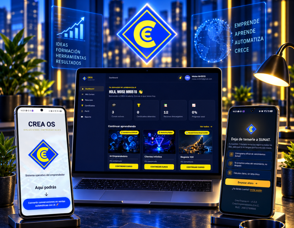 CREA OS, CREA Finance AI y CREA Academy